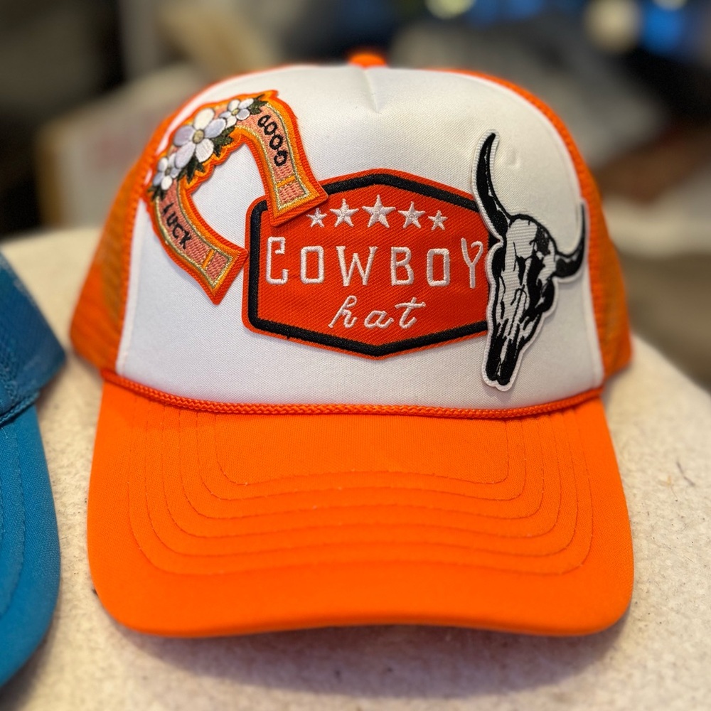 Orange trucker hat- Brand new!